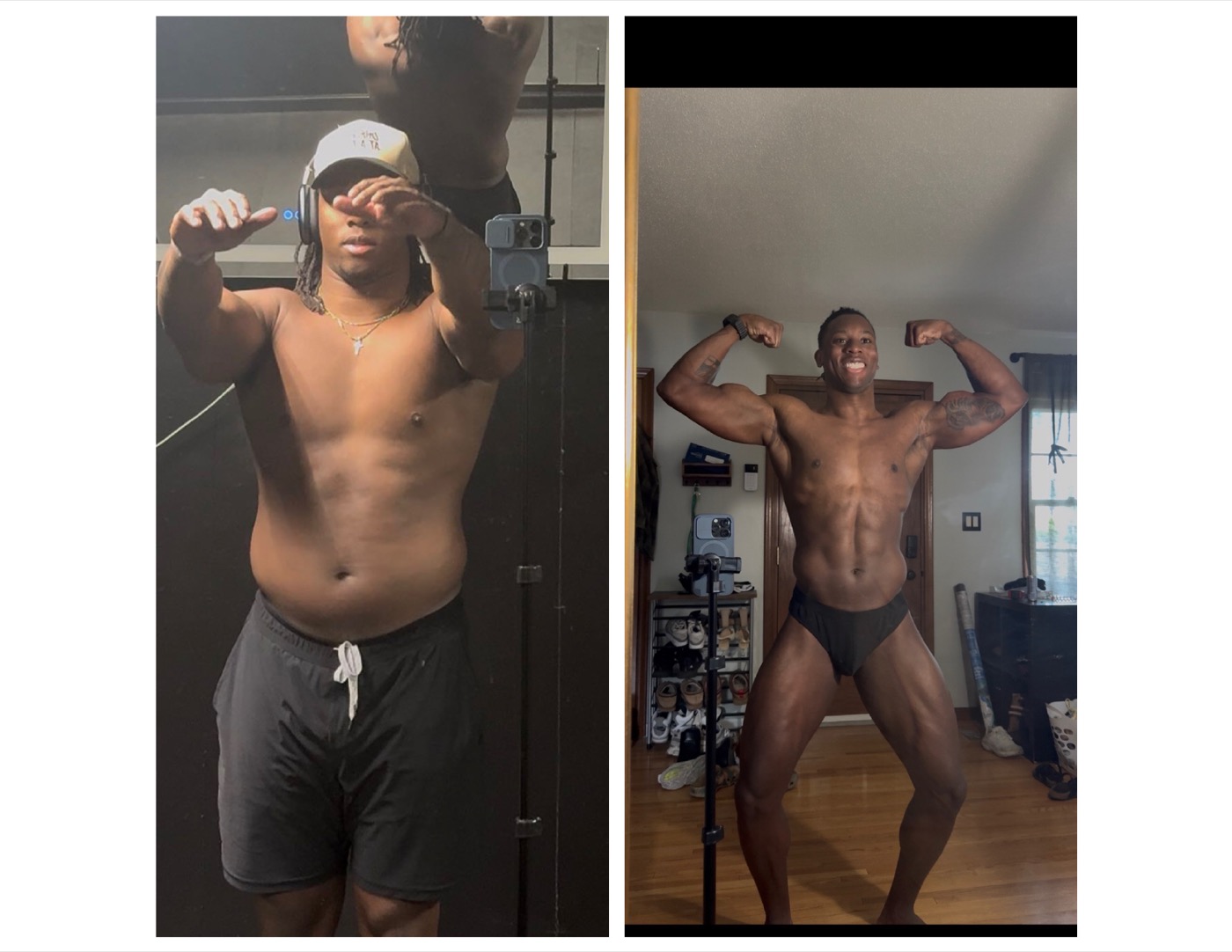 Aaron's before and after progress photos